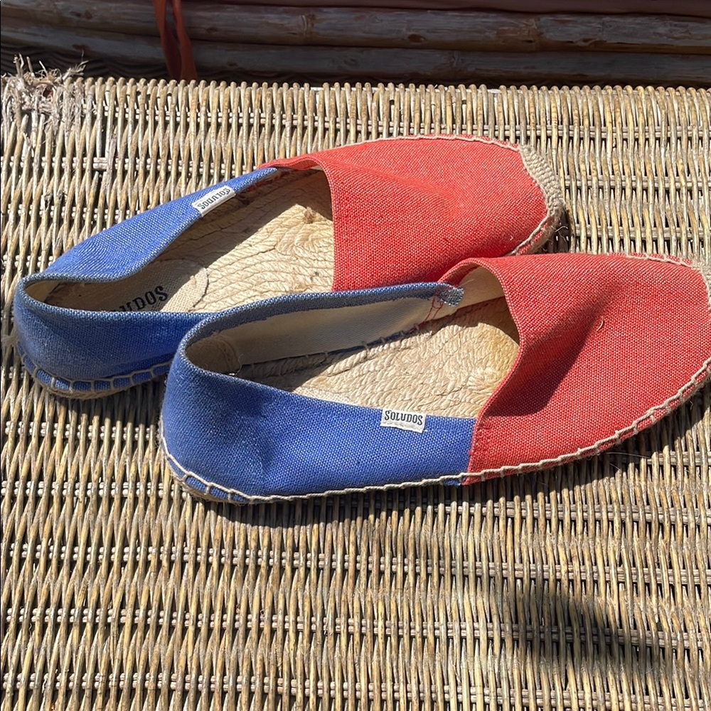 Soludos Women's Red and Blue Espadrilles Slip On